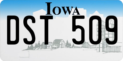 IA license plate DST509