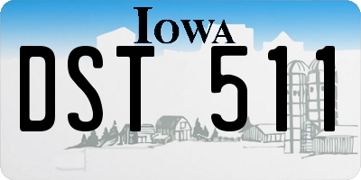IA license plate DST511