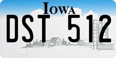 IA license plate DST512