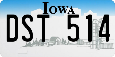 IA license plate DST514