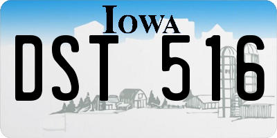 IA license plate DST516