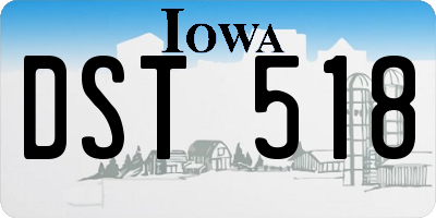 IA license plate DST518