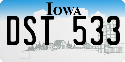 IA license plate DST533