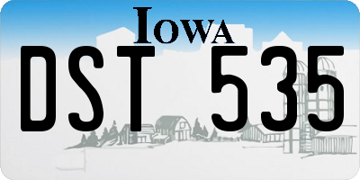 IA license plate DST535