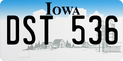 IA license plate DST536