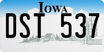 IA license plate DST537