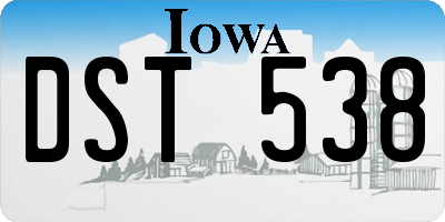 IA license plate DST538