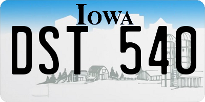 IA license plate DST540