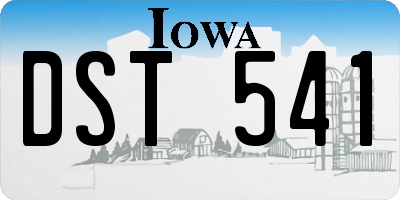 IA license plate DST541