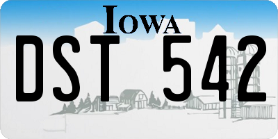 IA license plate DST542