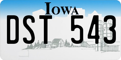 IA license plate DST543