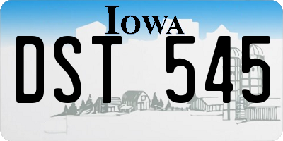 IA license plate DST545