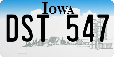 IA license plate DST547