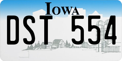 IA license plate DST554