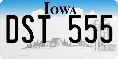 IA license plate DST555