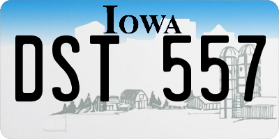 IA license plate DST557