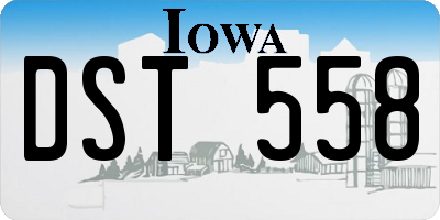 IA license plate DST558