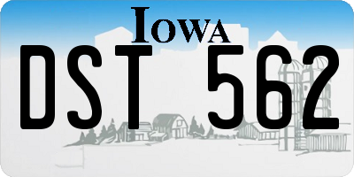 IA license plate DST562