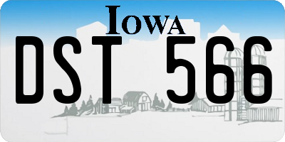 IA license plate DST566