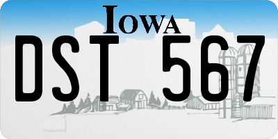 IA license plate DST567