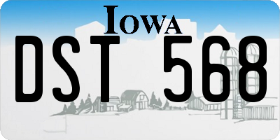 IA license plate DST568