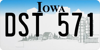 IA license plate DST571