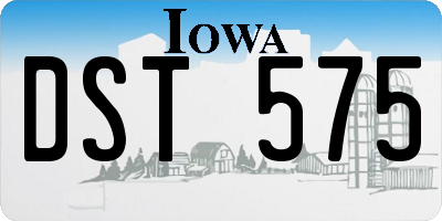 IA license plate DST575