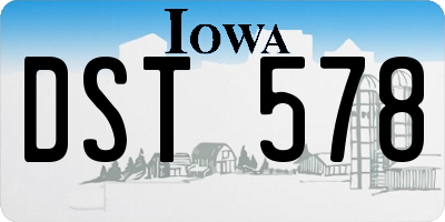 IA license plate DST578