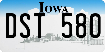 IA license plate DST580