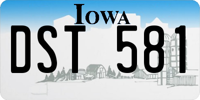 IA license plate DST581