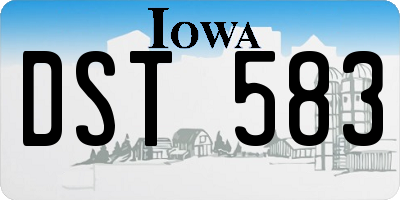 IA license plate DST583