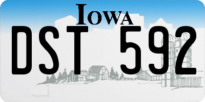 IA license plate DST592