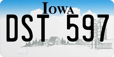 IA license plate DST597