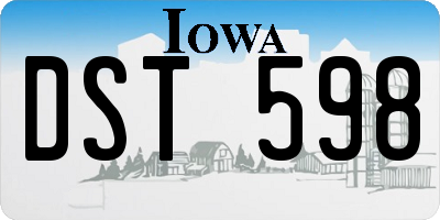 IA license plate DST598
