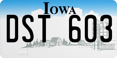 IA license plate DST603