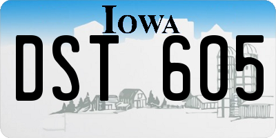 IA license plate DST605