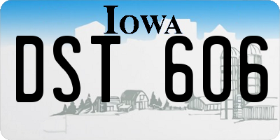 IA license plate DST606
