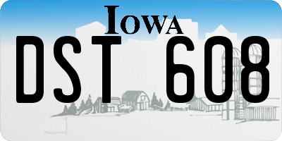 IA license plate DST608