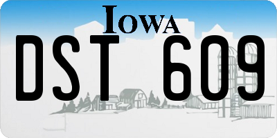 IA license plate DST609