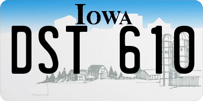 IA license plate DST610