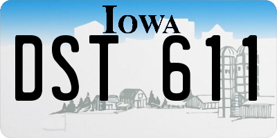 IA license plate DST611