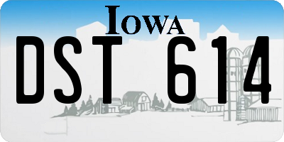 IA license plate DST614