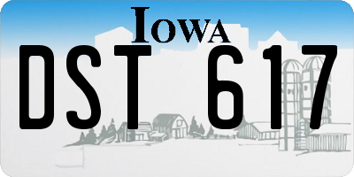 IA license plate DST617