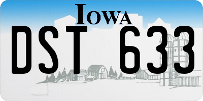 IA license plate DST633