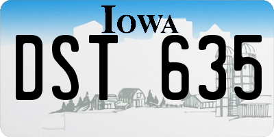 IA license plate DST635