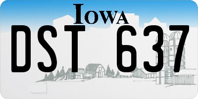 IA license plate DST637