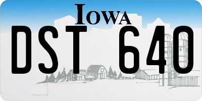 IA license plate DST640
