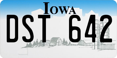 IA license plate DST642