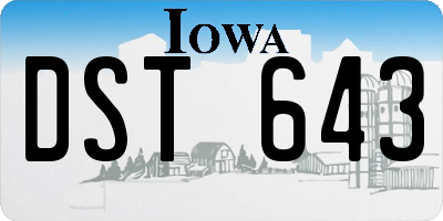 IA license plate DST643