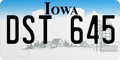 IA license plate DST645